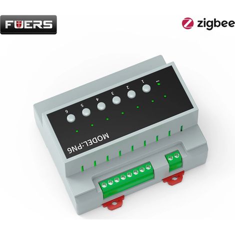 (Version Zigbee) Module de relais à 6 canaux pour la commande à distance des appareils électroménagers, compatible avec Alexa et Google Home. (1/5)