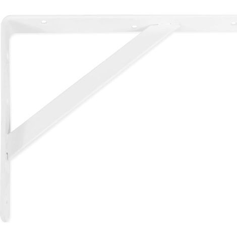 1 - Équerre De Support - Console Murale - Acier Blanc - Pour Étagère Cuisine Salle De Bain Bureau - 25x15cm (1/5)