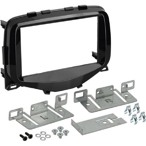 Kit support Autoradio compatible avec Citroen C1 Peugeot 108 Toyota Aygo -Noir brillant