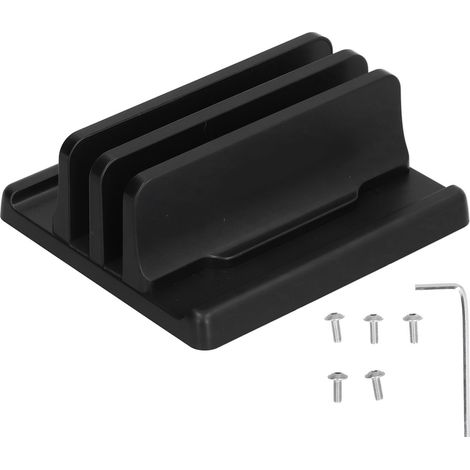 Support vertical pour ordinateur portable en plastique, étagère de rangement de bureau, support de base pour PC portable, double ouverture (1/5)
