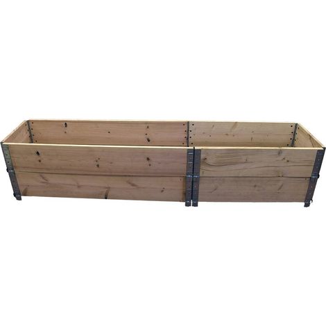 Carré potager en bois naturel 2000 x 400mm hauteur 390mm (1/3)