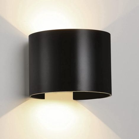 Applique murale LED 10 W pour intérieur, applique murale extérieure étanche IP65, applique murale moderne en aluminium, orientable vers le haut et vers le bas, blanc neutre 4500 K 【Noir】 (1/5)