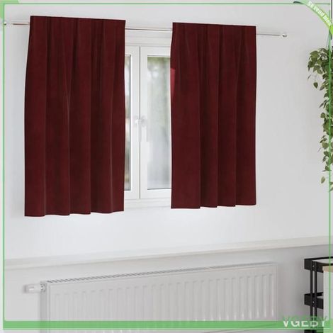 Rideaux occultants - FAFEISY - Velours premium - Bordeaux - 140 x 140 cm - 2 pièces (1/5)