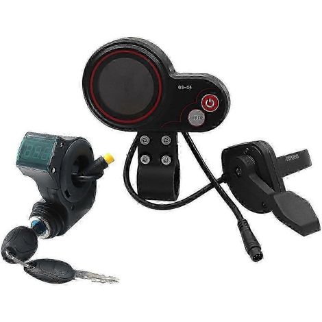 Kit d'écran LCD avec commande d'accélérateur au pouce QS-S4 36V-60V + clé de verrouillage d'allumage à 3 broches compatible avec les motos électriques Zero 8, 9, 10, 8X et 10X (1/5)