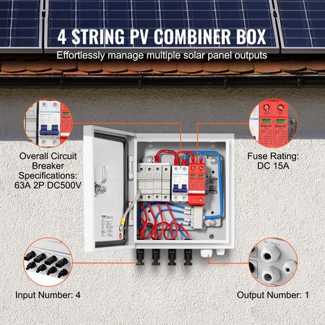 Boîte de combinaison PV - 4 chaînes boîte de combinaison solaire (1/5)