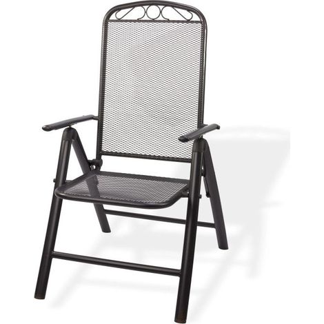 Chaise de jardin en métal maillé avec dossier inclinable 'Chicago'
