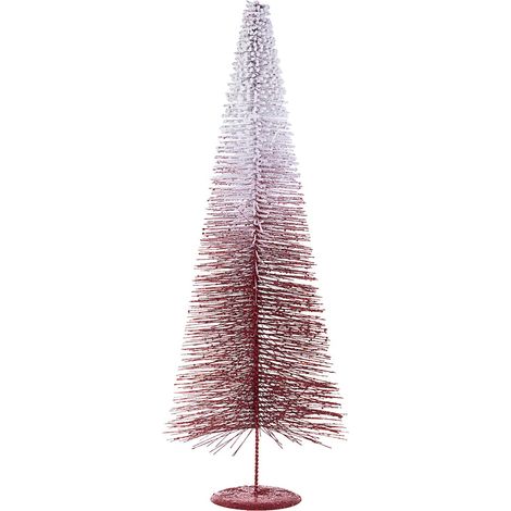 Albero Cono Freezy Rosso alberello natalizio pino innevato di Natale in PVC h 60 cm -60 cm