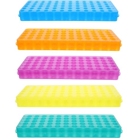 Support pour Tubes à Centrifuger 60 Trous Double Face en Pp, Lot de 5 Pièces pour Laboratoire, pour Expériences Scientifiques et Organisation des Tubes (1/5)