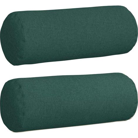 Maison Exclusive - Cuscini a rullo 2 pcs Verde Scuro Ø 25 x 70 cm Tessuto