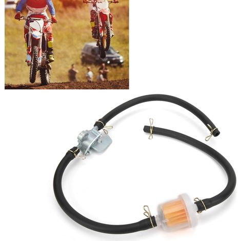 Robinet à essence universel 6mm avec filtre intégré et vanne d'arrêt pour quad et moto cross (1/5)