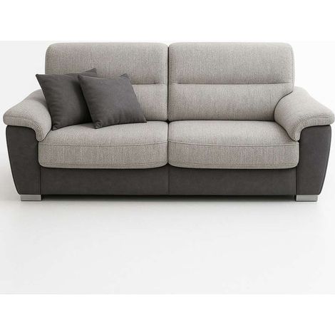 Divano Flora 3 posti Grigio Chiaro Antracite 210x97x95 cm (1/3)