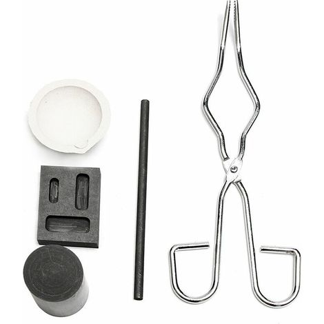 5Pcs Resistant A La Chaleur Coulee De Lingotiere Outil Smelting Or Argent Fournaise Kit Scrap Bijoux Raffinage De Fusion Metal Or Forge Set Graphite Fonderie Creuset Pour La Fusion Experience Chimique (1/3)