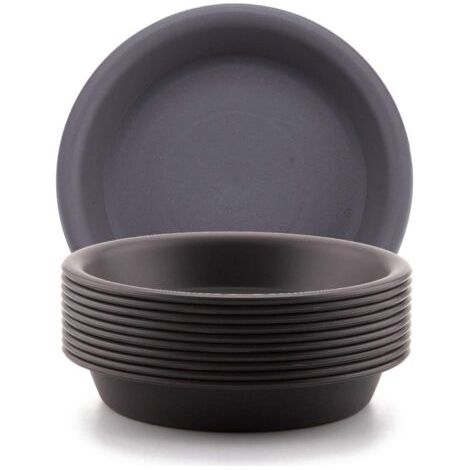 14cm Pot en Plastique pour Plantes Succulentes, Soucoupe Plate pour Retenir l'Eau, Paquet de 10