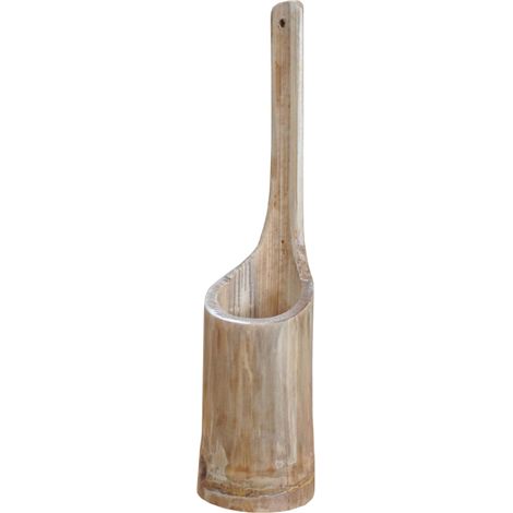 Rustikaler Weinflaschen- oder Besteckhalter aus Holz (1/5)
