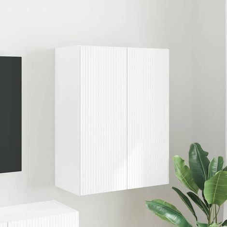 vidaXL  TV Wall Cabinet  White 59.5 x 31 x 80 cm Engineered Wood