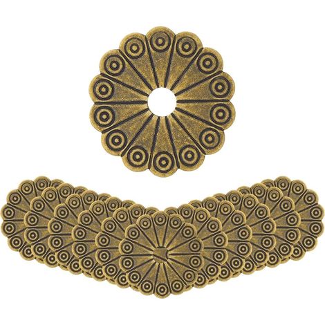 12 pièces de Rondelles en Laiton avec Plaque Arrière en Bronze Antique de 32mm Accessoires de Quincaillerie Classique pour Meubles pour Décorer Tiroirs Commodes et Placards. (1/4)
