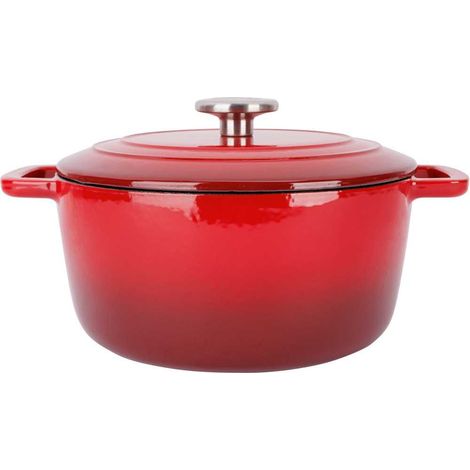 Cocotte avec couvercle - COSY & TRENDY - FONTESTIC - Fonte émaillée- Ø24 cm - 4,6 L - Tous feux dont induction - Rouge (1/4)