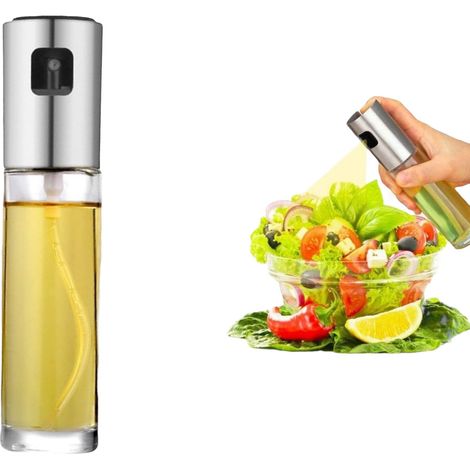 Pulvérisateur d'huile de cuisine 100 ml en verre – Distributeur anti-goutte pour friteuse à air, grille, salades – huile, vinaigre, citron, sauce de soja – accessoires de cuisine réutilisables (1/5)