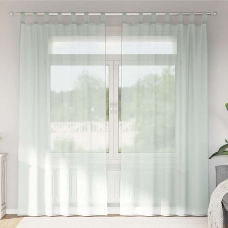 Voile Vorhänge mit Schlaufen 2 Stk. Hellgrau 140x245 cm