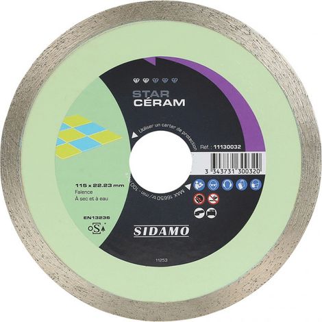 Disque diamant Carrelage Ø115 x 22,23 x H7 mm Star Céram SIDAMO (1/3)
