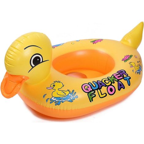 Bouée gonflable pour bébé en forme de canard avec siège, pour une utilisation estivale en piscine, accessoire récréatif pour une utilisation surveillée dans l'eau.-AquaForge (1/4)