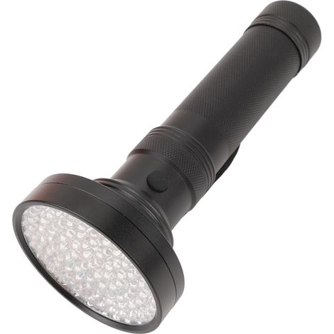 Lampe torche UV professionnelle haute luminosité 100 LED, portable, pour la détection des taches d'animaux, le nettoyage des aliments, la vérification des ustensiles et la détection de billets de banq (1/5)