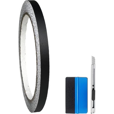 Schwarzes Vinyl-Klebeband 0.6cm x 900cm, blasenfrei, rückstandsfrei, für Auto & Motorrad (1/3)