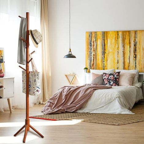 Portemanteau,Portant à Vêtements en Bois,Marron RF-1195 (1/3)