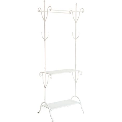 Appendiabiti in metallo bianco, 60x30x174 cm