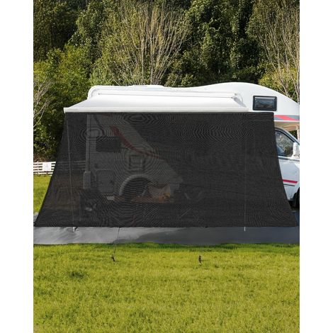 Pare-Soleil Auvent Camping-Car 200x330cm, Écran Brise-Vue Rail Keder en Toile HDPE 220g/m², Occultation 75% Anti-UV, Accessoire Adapté Camping-Car, Fourgon Et Caravane (1/5)