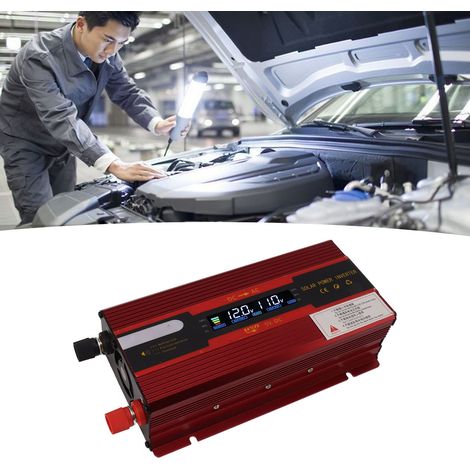 (Exklusiv im Mikeduo YX Store erhältlich) 12V/24V auf 110V 4000W US-Standard-Kfz-Konverter mit LCD-Display (Rot, US-Standard) (1/5)