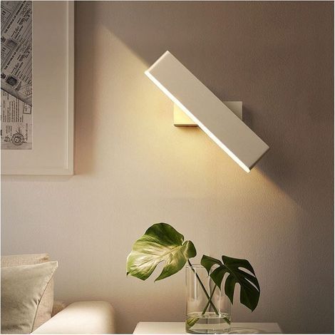 6W Applique Murale LED Lampe Designe Créatif Luminaire Intérieur Rotation de presque 360 degrés lumière blanche chaude Lampe de Mur pour Chambre Salon Bureau Couloir (blanc) (1/4)