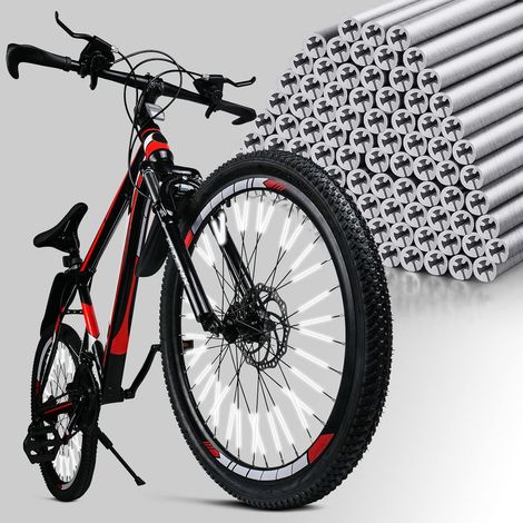 48 reflectores para radios de bicicleta, tubos reflectantes de visibilidad de 360° para radios de bicicleta, reflectores reflectantes para radios de ruedas de bicicleta (1/5)