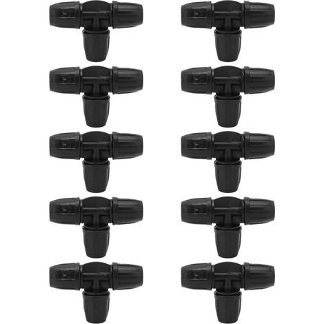 Packung mit 10 Schlauchverbindern (8/11 Zoll) mit Widerhaken und Verriegelungsmechanismus für die Garten-Tropfbewässerung (1/5)