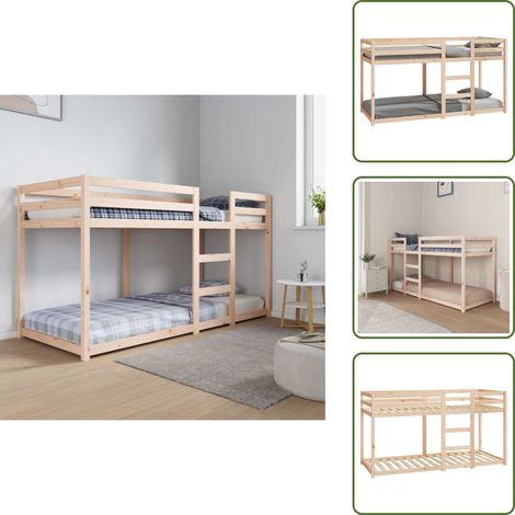 The Living Store Litera de madera maciza de pino 80x200 cm - Litera de pino