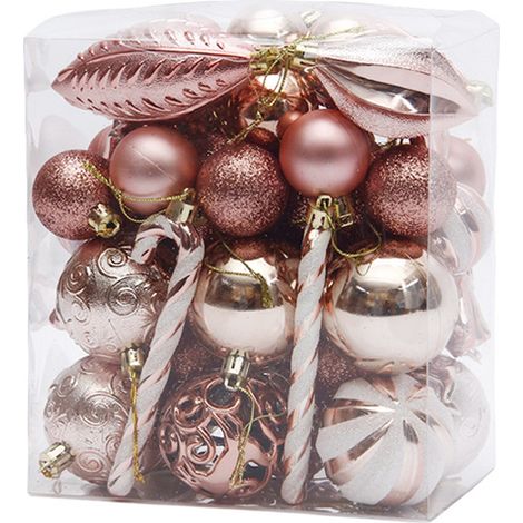 Ensemble de boules de Noël décoratives en plastique transparent incassable pour décoration de sapin de Noël, fête de mariage (1/5)