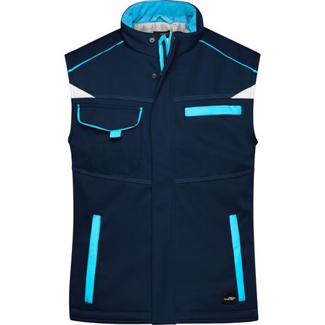 James & Nicholson Softshellweste mit warmem Innenfutter JN854 Gr. XL navy/turquoise (1/5)