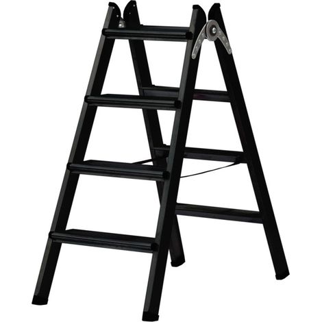 Escabeau marchepied double 2x6 marches 120 mm Blackline Haut. d'accès 2,85 M