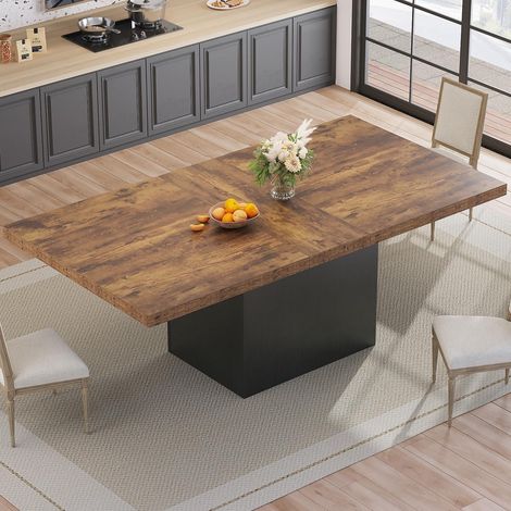 Esstisch rechteckig für 6-8 Personen, 180 cm, Industrial Design, Holzoptik Braun/Schwarz (1/5)