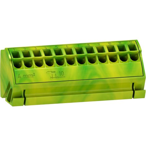 Linergy TB - Bloc de terre à connection rapide - 12 x 4 mm² - lot de 4 - LVS04214