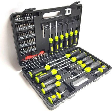 Trade Shop - Estuche Juego De Destornilladores Llaves De Vaso Puntas De Destornillador 78 Piezas Torx Cross Cut Torx Y U - (1/5)