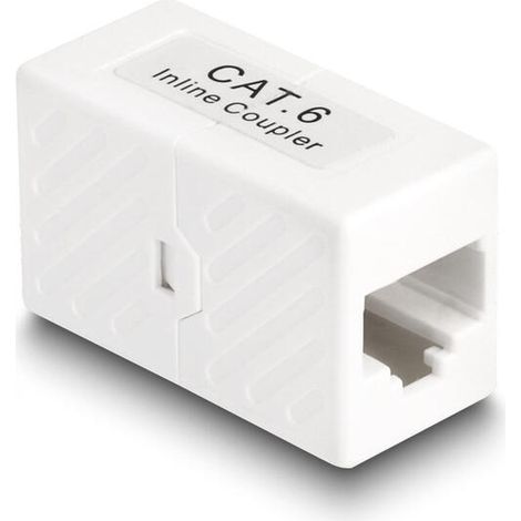 Delock 88133 adaptador rj45 hembra a rj45 hembra cat.6 utp blanco (1/2)