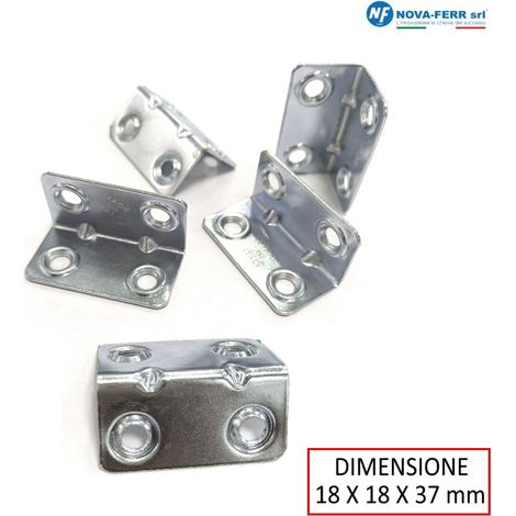 LASTRINA ANGOLARE 4 FORI 18 X 18 X 37 MM ZINCATA