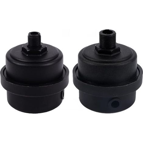 Lot de 2 filtres silencieux en plastique pour compresseurs d'air, compresseurs d'air, chaudières, etc. (1/4" PT 12 mm)