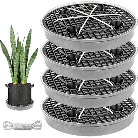 Lot de 4 soucoupes en tissu auto-arrosant - 30 cm - Système d'irrigation automatique pour plantes en pot, pieds pour pots de fleurs d'extérieur, soucoupes auto-arrosantes pour le jardin et l'intérieur (1/5)