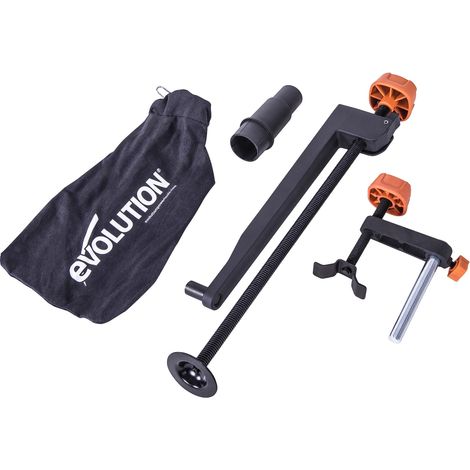 Evolution Power Tools R255SMS Pacchetto accessori per troncatrice - Include 2 morsetti, sacchetto raccolta polvere e adattatore per attacco aspiratore - 255 mm (1/4)
