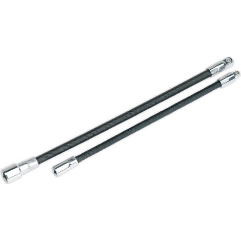 Sealey Premier Flexible Extension Adaptor Set 1/4""Sq x 254mm & 3/8""Sq x 305mm 2pc AK7342