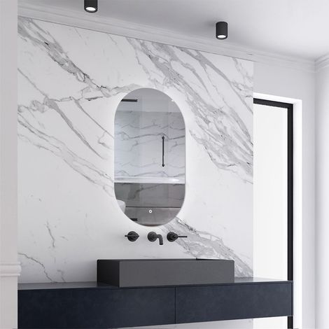 Biubiubath 500x900mm Oval Bathroom LED Mirror with Lights Smart Touch Sensor Switch (1/4)