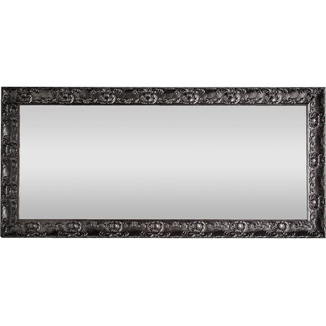 Specchio da parete con cornice in legno decorativo 95x55 Cadice - Nero