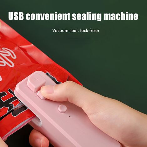 Tragbarer 2-in-1 Mini-USB-wiederaufladbarer Lebensmittelbeutelversiegler, weiß (Kartonverpackung) (1/5)